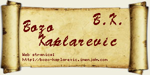 Božo Kaplarević vizit kartica